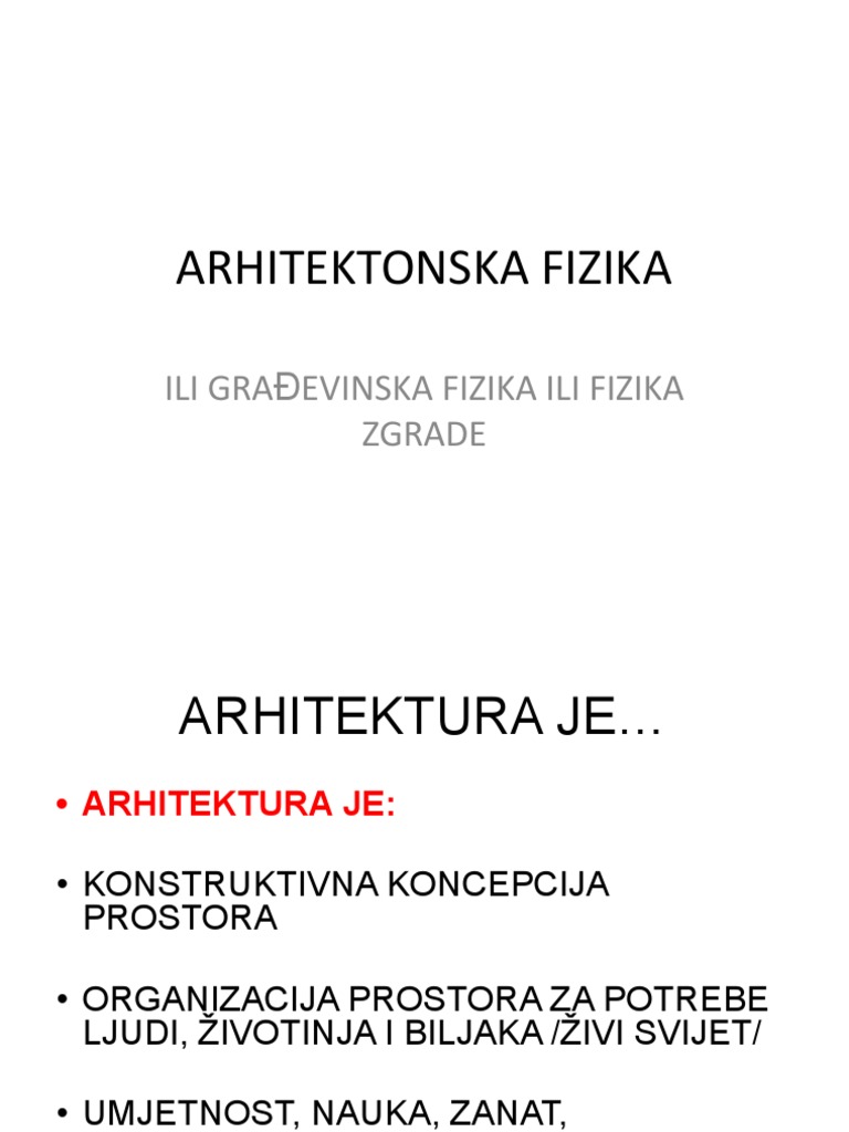 Arhitektonska Fizika | PDF