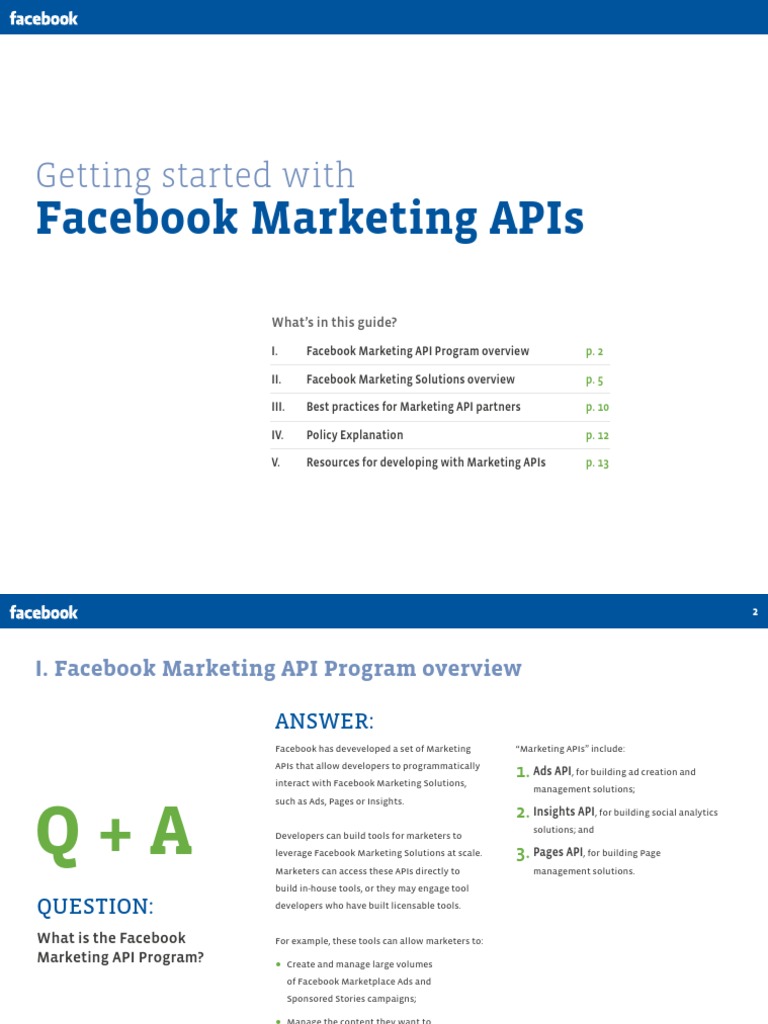 Getting Started With Facebook Marketing APIs | PDF | Facebook ...