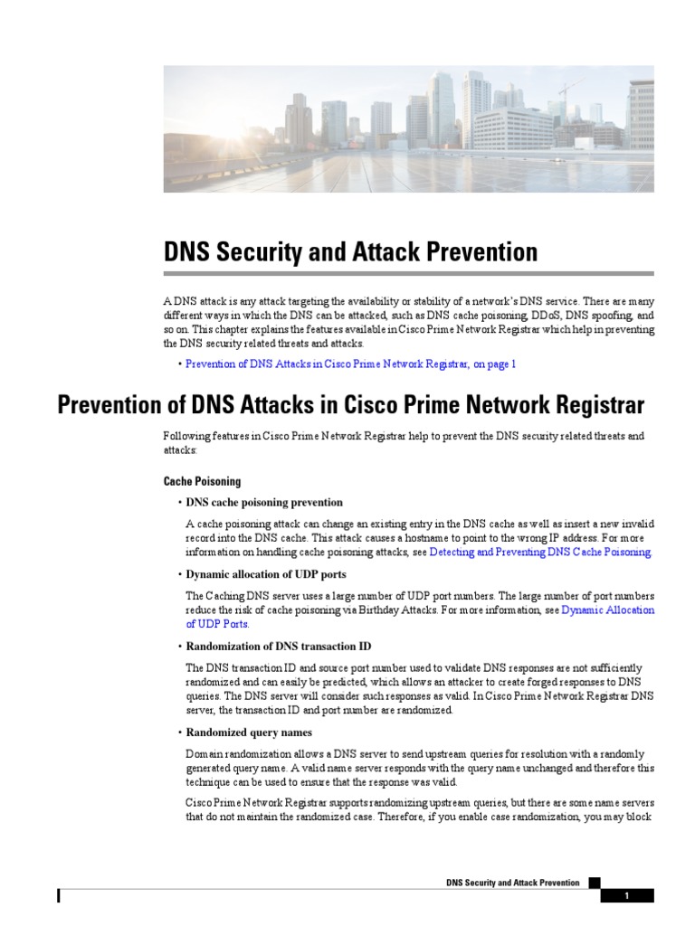 DNS Security Measures in Cisco Prime | PDF | Domain Name System ...