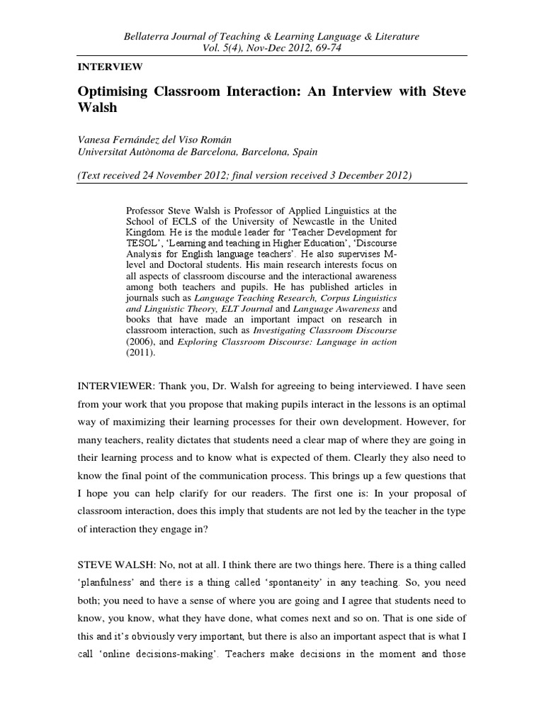 Optimizing Classroom Interaction | PDF