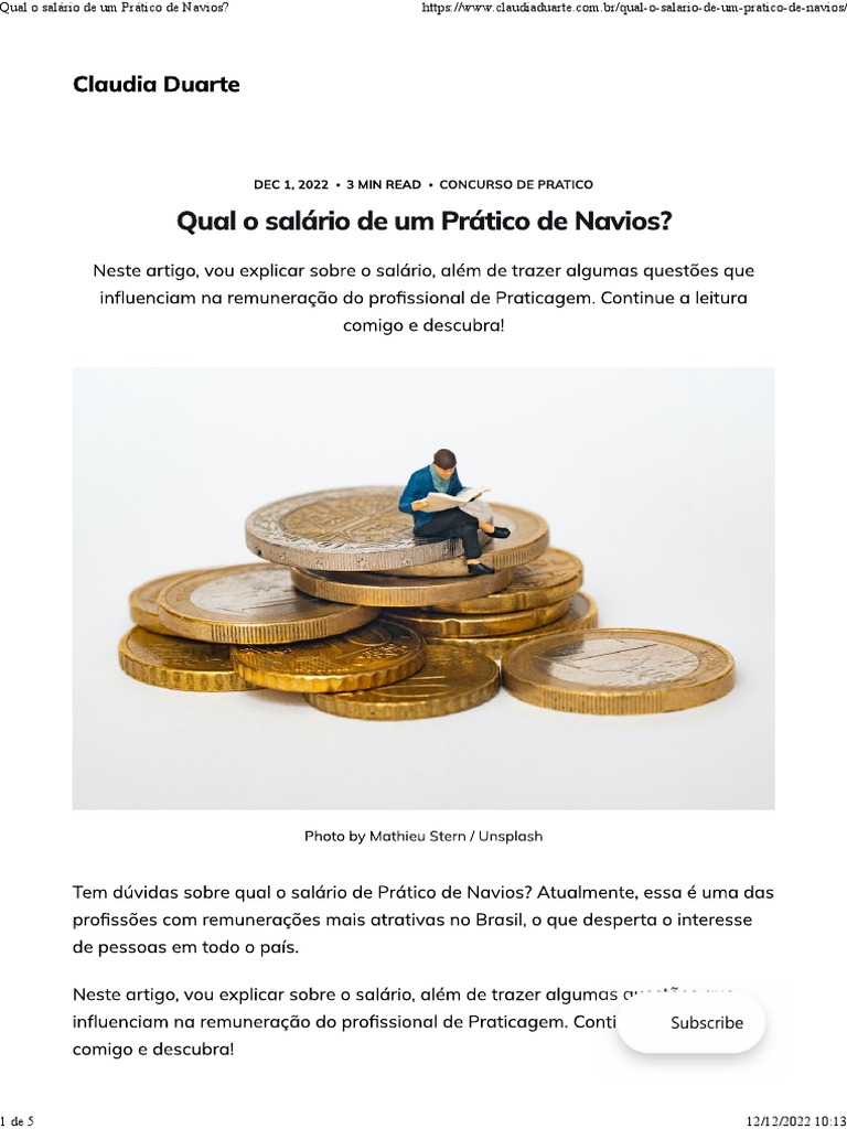Salário de Prático de Navios no Brasil | PDF