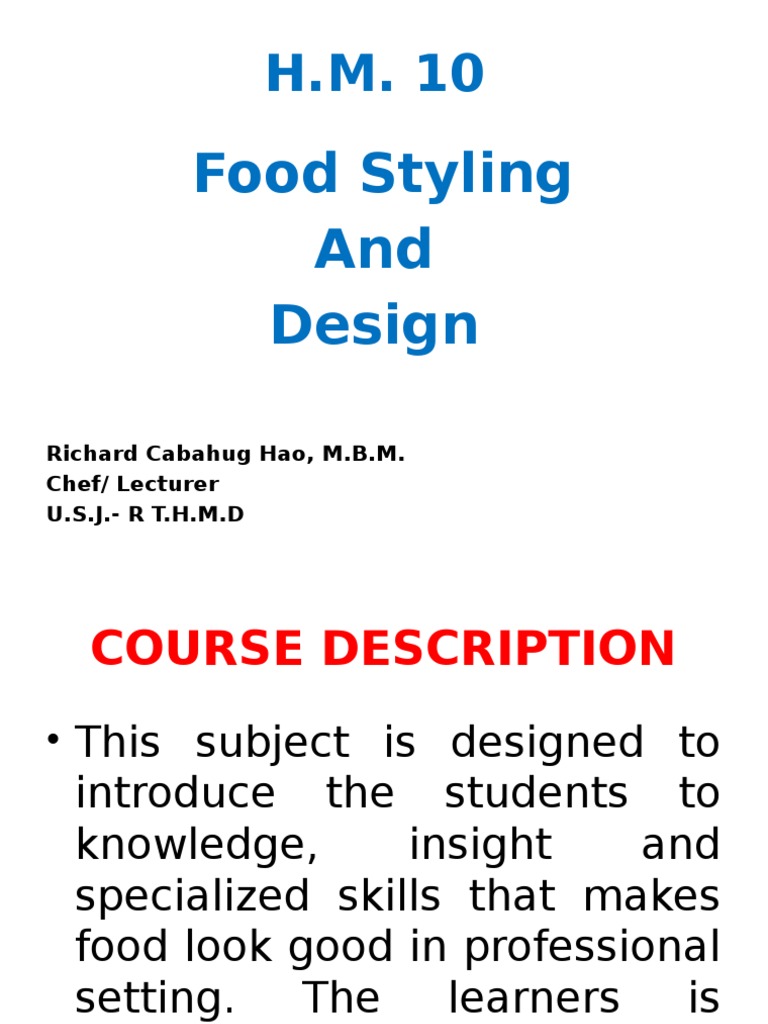 Food Styling | PDF | Advertising | Foods