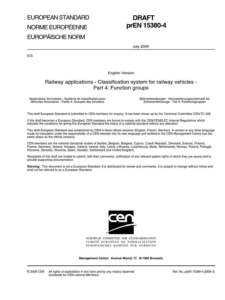 15380-4 - prEN - English - 07 2009 | PDF | Reliability Engineering | System