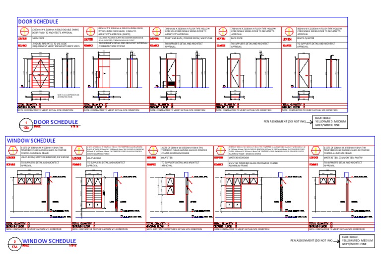 Architectural Door and Window Schedule | PDF | Door | Materials