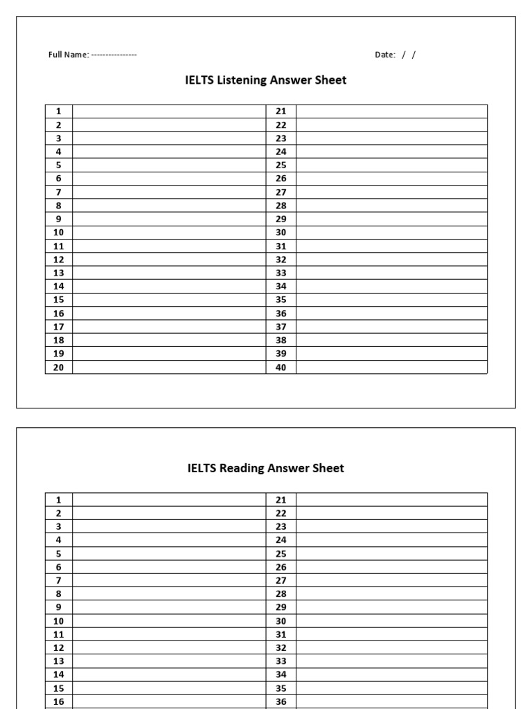 Mahdi IELTS Answer Sheet PDF