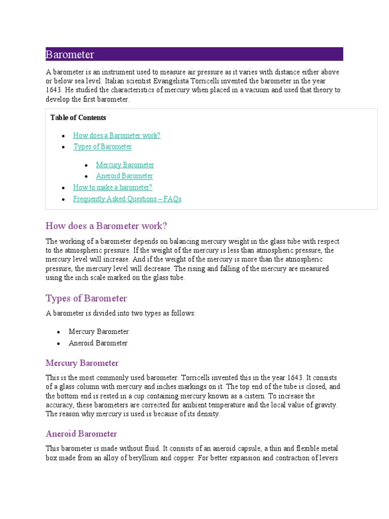 Barometer | PDF