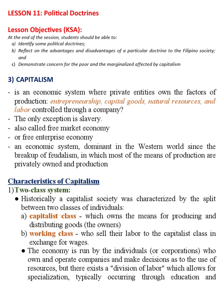 Lesson 12 Political Doctrines (Part 2) | PDF | Finance & Money ...
