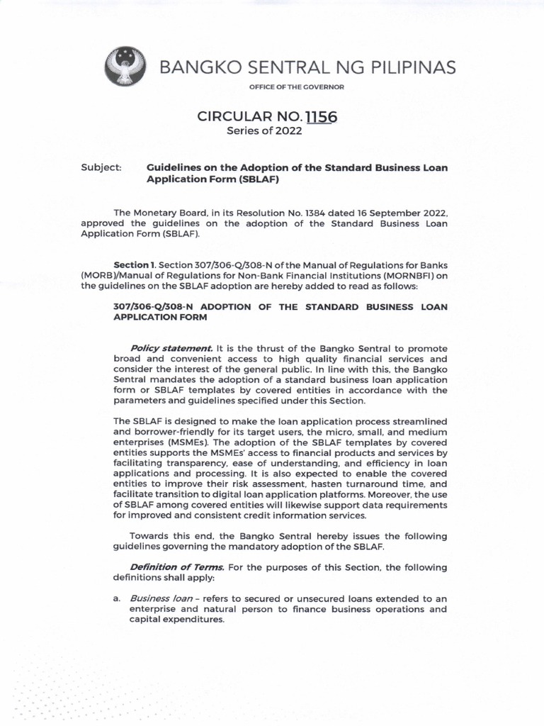 Guidelines for Standard Business Loan Form | PDF | Loans | Money Laundering