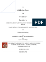 A Mini Project Report On "Book Store" Submitted To: Certificate