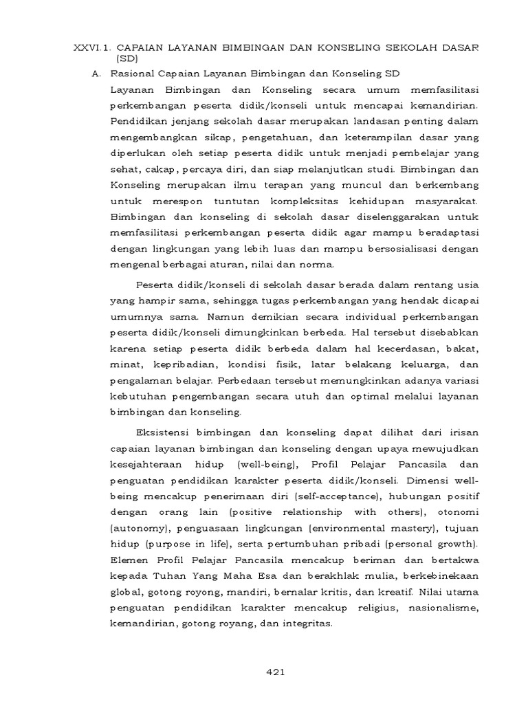 Capaian Layanan BK di Sekolah Dasar | PDF | Karier & Perkembangan