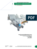 Manual de operación y servicio técnico de cama para UCI radiotransparente