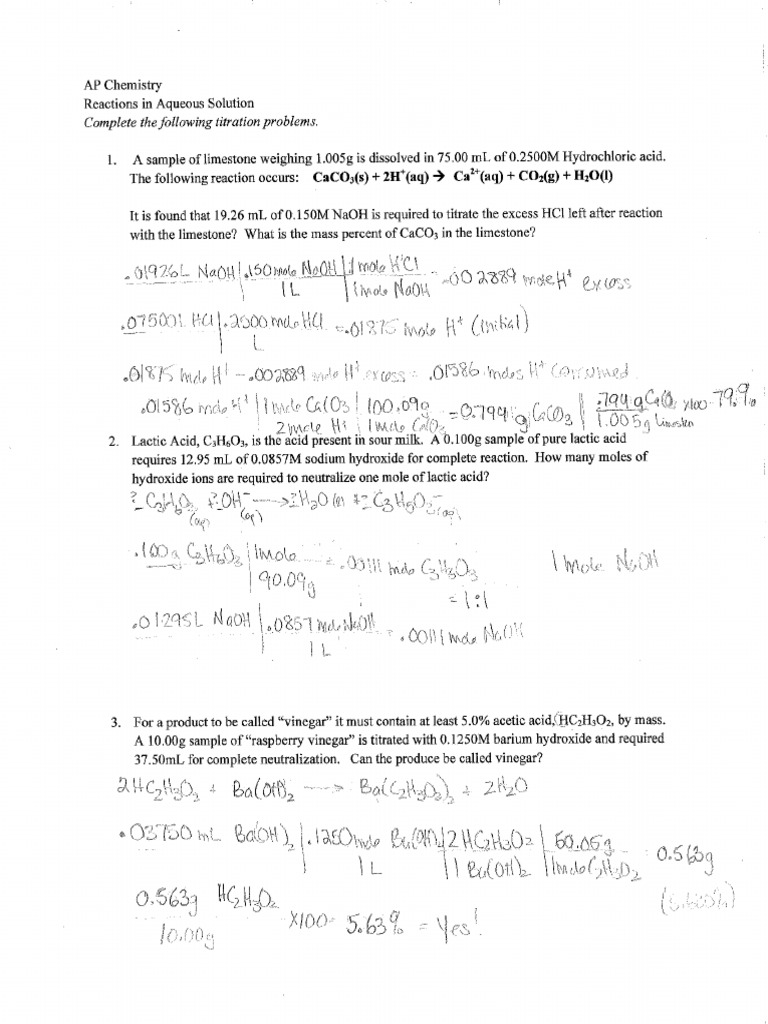Titration Ws Answers PDF