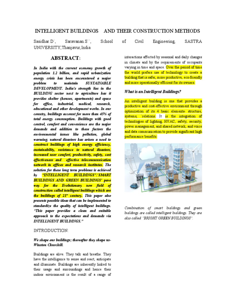 Intelligent Buildings and Their Construc | PDF | Building Automation