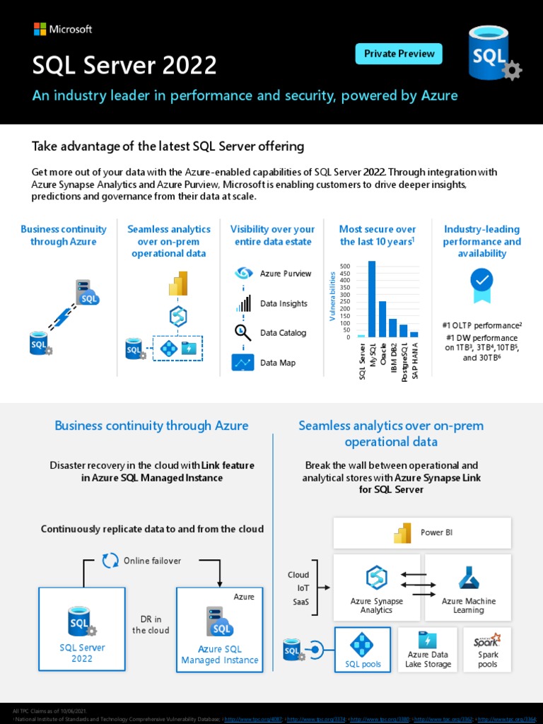 SQL Server 2022 Datasheet | Download Free PDF | Microsoft Sql Server ...