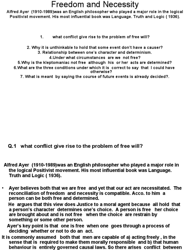 12-Freedom and Necessity | PDF | Free Will | Determinism
