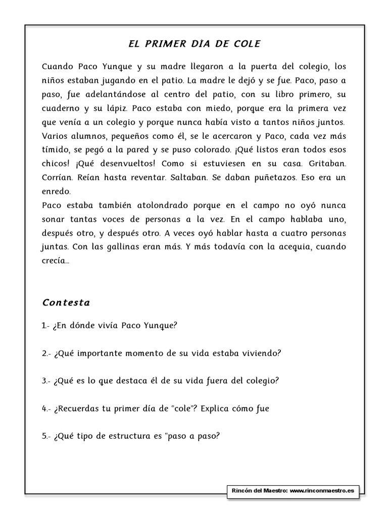 17 El Primer Dia de Cole | PDF