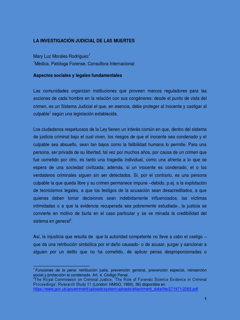 1 La Investigacion Judicial de Las Muertes - 2015-03-07 | PDF | Derecho ...