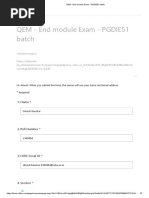 QEM - End Module Exam - PGDIE51 Batch