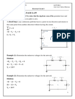 Kirchhoff'S Voltage Law: Example (1) : Determine The Unknown Voltages For The Network Solution