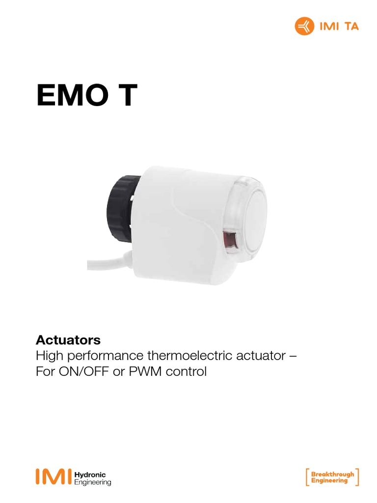 IMI EMO T Actuator Specifications | PDF | Transformer | Electrical Wiring