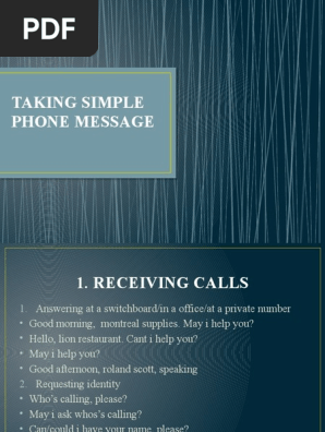 Phone Message