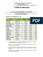 Informe de mercado de Centroabastos con variaciones de precios Julio 2022