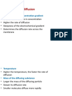 Factors affecting the rate of diffusion