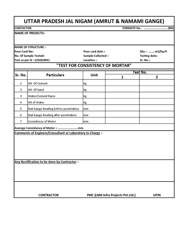 Consistency Test of Mortar PDF
