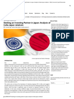Seeking An Investing Partner in Japan - Analysis of India-Japan Relations - GNLU Journal of Law & Economics