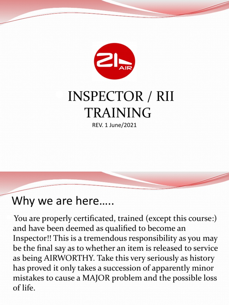 RII Inspector Training Overview | PDF | Calibration | Weight