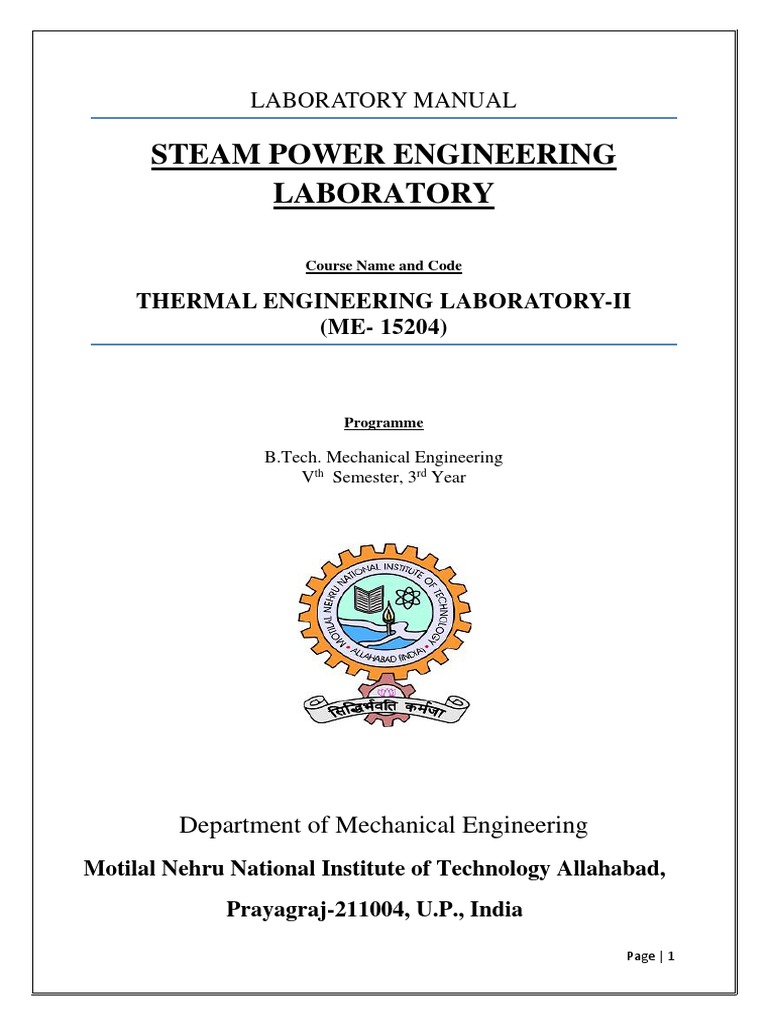 Mannual Thermal Engineering Lab-II | PDF | Turbine | Steam