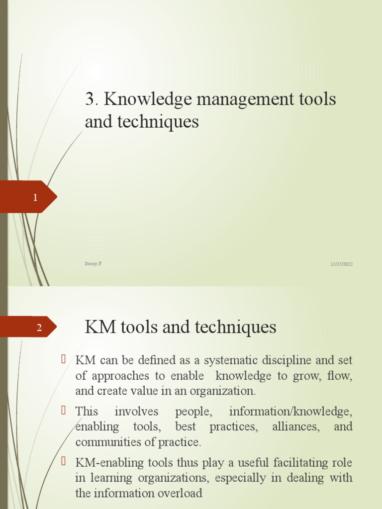 Knowledge Management Tools Overview | PDF | Knowledge Management ...
