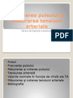 Aprecierea Pulsului Şi Măsurarea Tensiunii Arteriale