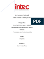 Primera Tarea de Las Ciencias Sociales (Surgimiento de Las Ciencias Sociales)