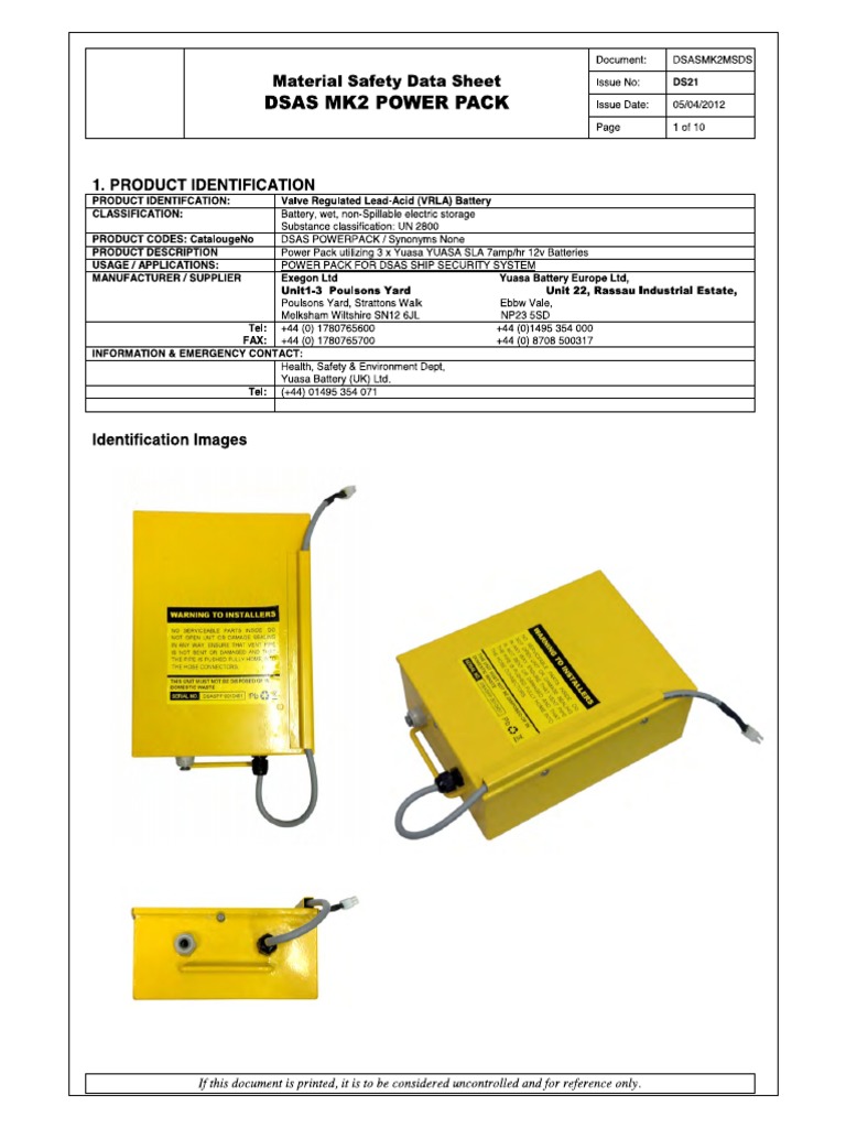 DSAS MK2 Battery Power Pack PDF