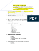 Organización y POLÍTICA Guía para El Trabajo Final