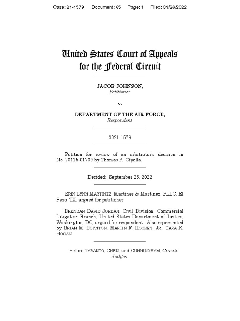 Johnson v. Air Force 20211579 PDF Due Process Clause Due Process