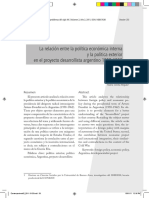 La Relación Entre La Política Económica Interna y La Política Exterior en El Proyecto Desarrollista Argentino 1958-1962