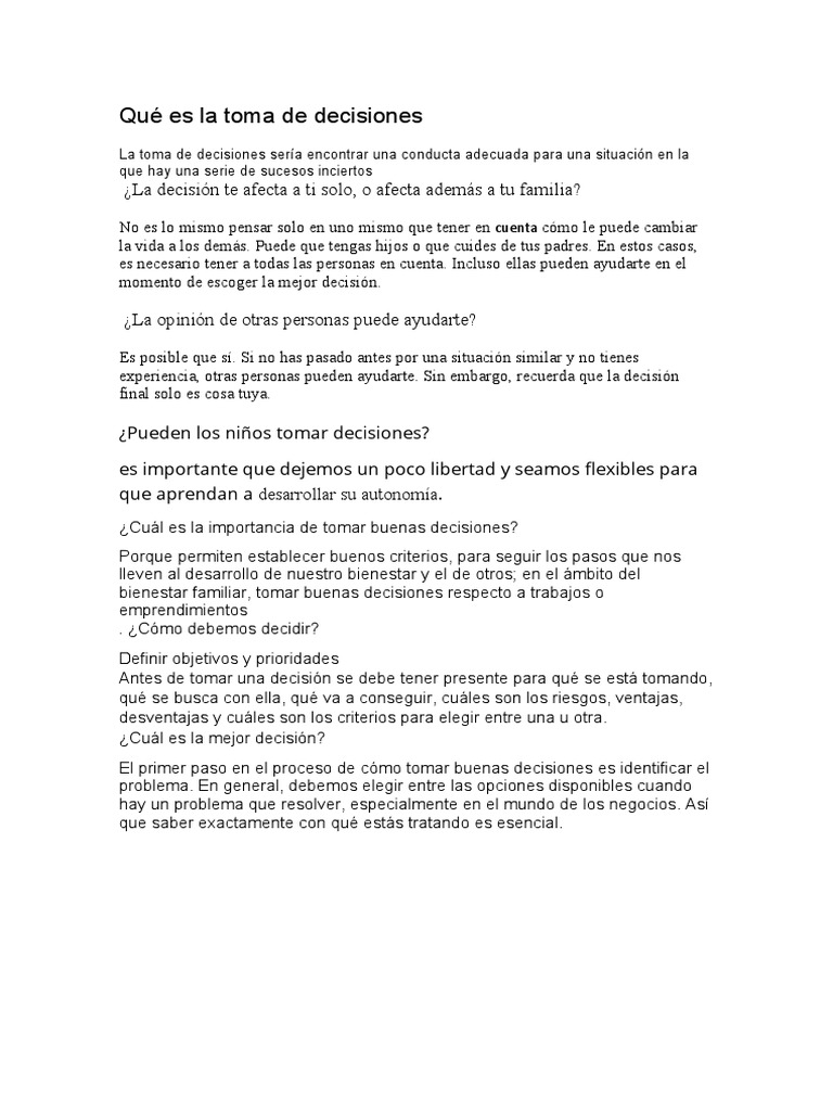 Guía para una Toma de Decisiones Efectiva | PDF