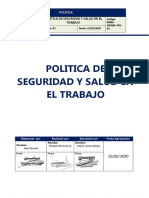 Política de Seguridad y Salud en El Trabajo Rv1