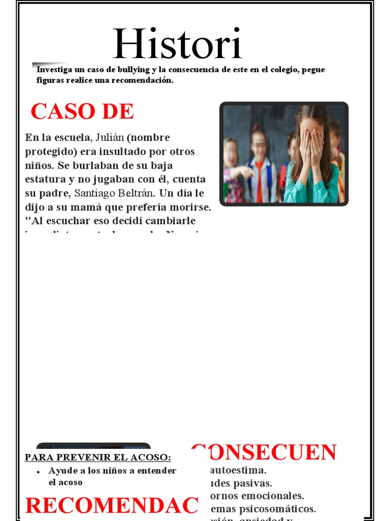 Investiga Un Caso de Bullying y La Consecuencia de Este en El Colegio | PDF