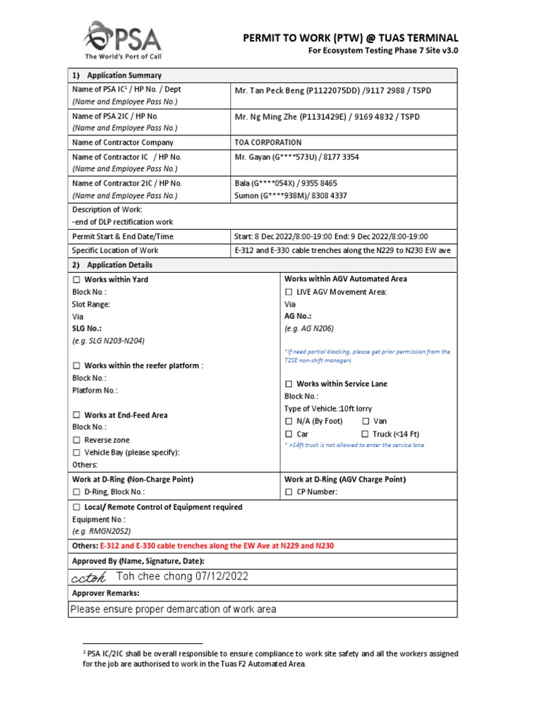 PTW - N229 and N230 EW Ave DLP Rectification Work - Approved | PDF ...