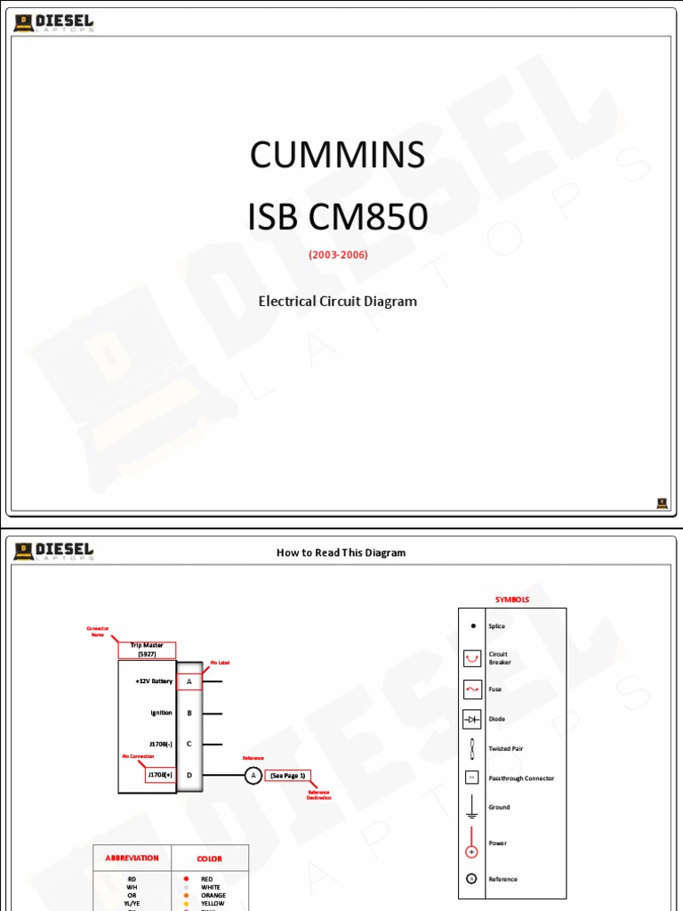 ISB CM850 Wiring Diagram (2003-2006) | PDF | Turbocharger | Throttle