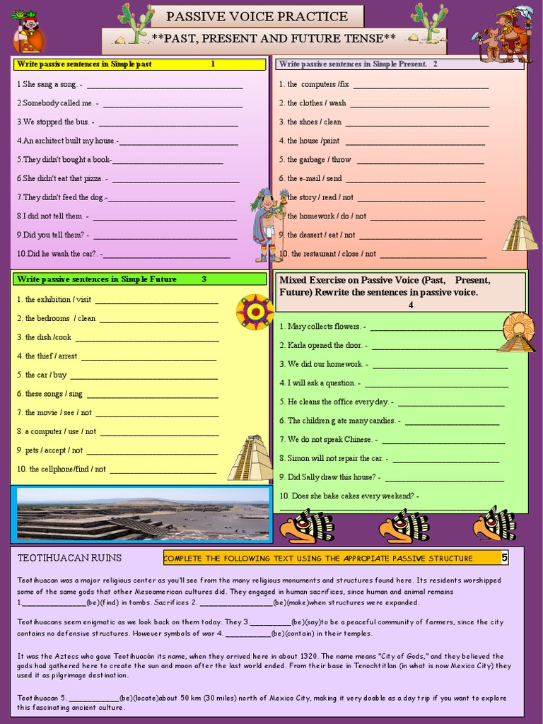 Aztec Passive Voice Exercises | PDF | Foreign Language Studies | Home ...