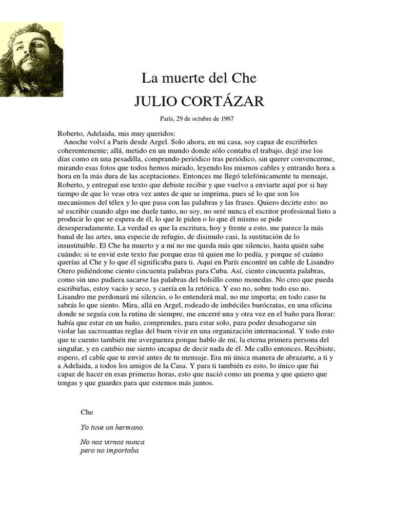 Homenaje de Cortázar al Che | PDF | Novela negra, policíaca y suspenso ...