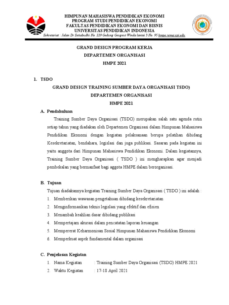 Rekap 2 grand design program kerja pdf