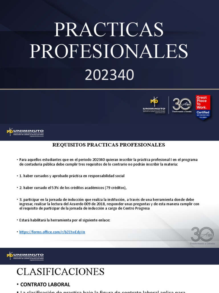 Requisitos para Prácticas Profesionales 202340 | PDF | Auditoría ...