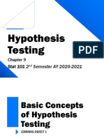 Hypothesis Testing for the Mean of a Single Population