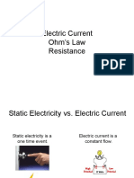Electric Current Ohms Law Resistance