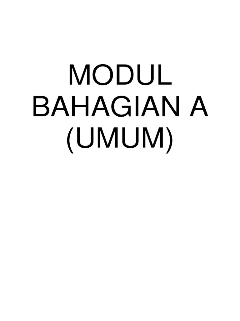 Modul A Umum | PDF